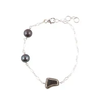Sterling Silver Purple Tahitian Pearl Bracelet