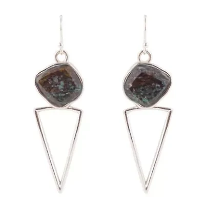 Sonoran Sunset and Sterling Silver Triangle Earrings