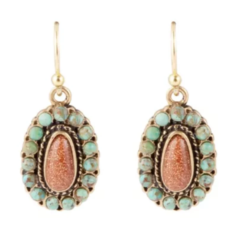 Little Sedona Turquoise and Goldstone Earrings