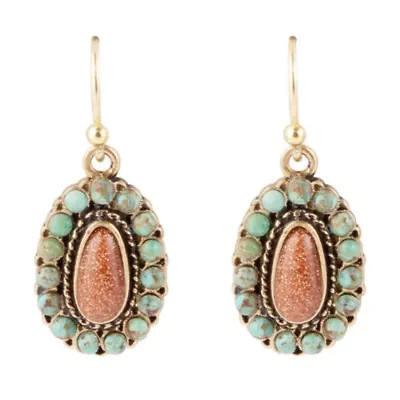 Little Sedona Turquoise and Goldstone Earrings