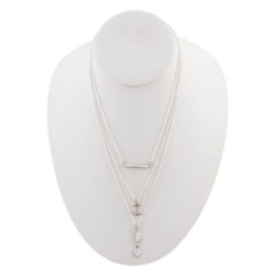 White Howlite and Sterling Silver Anchored To You Necklace