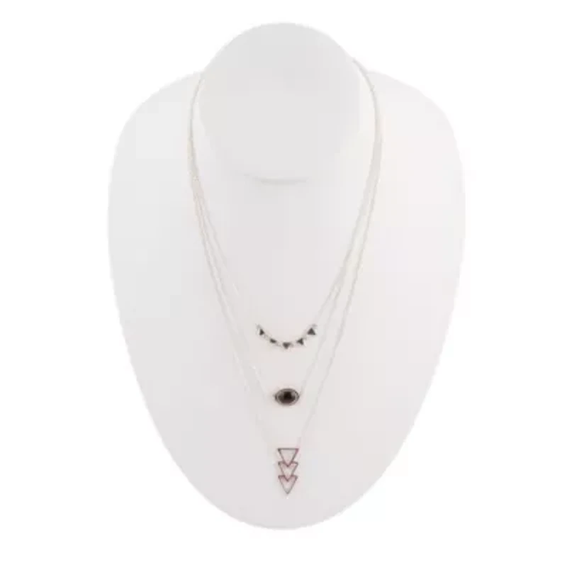 Marcasite and Onyx Sterling Silver Layered Necklace