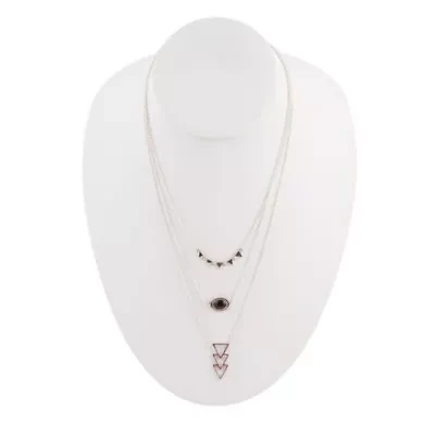 Marcasite and Onyx Sterling Silver Layered Necklace