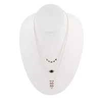 Marcasite and Onyx Sterling Silver Layered Necklace