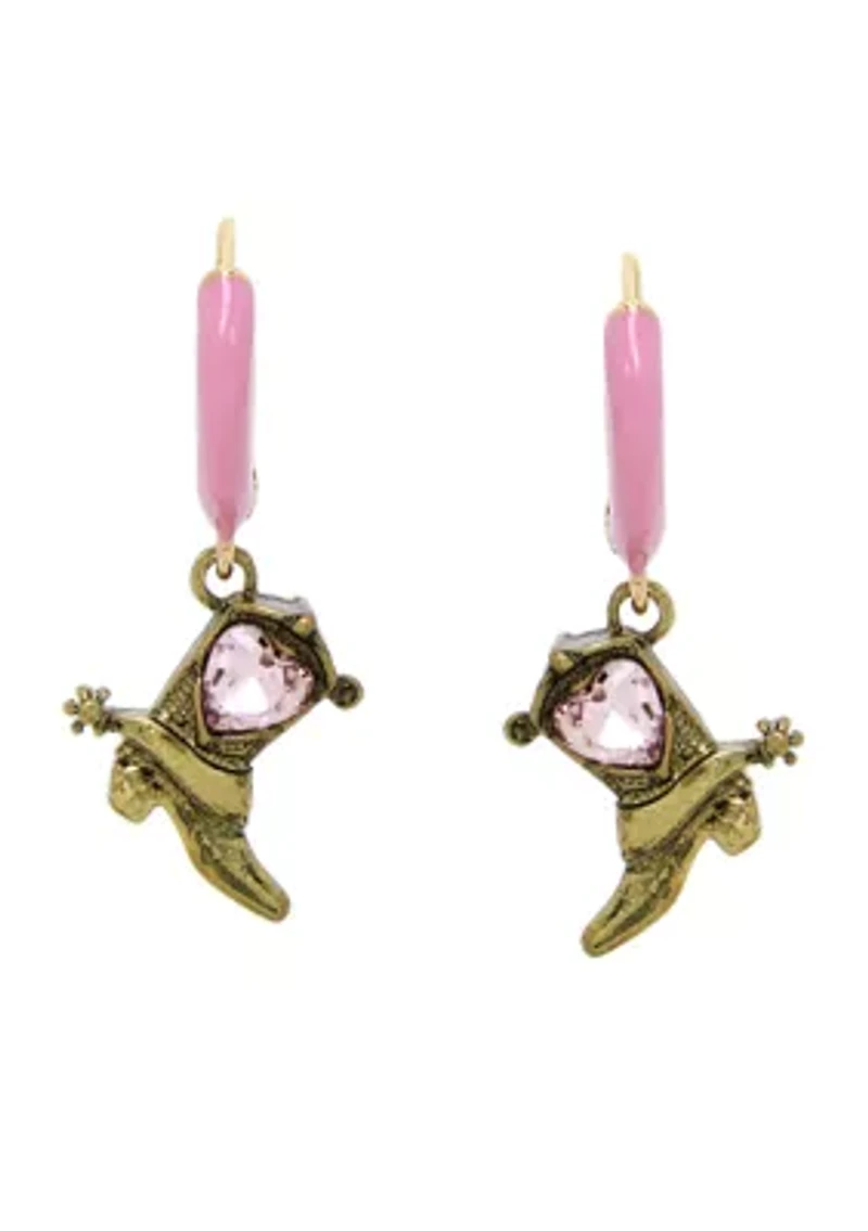 Cowboy Boot Huggie Earrings