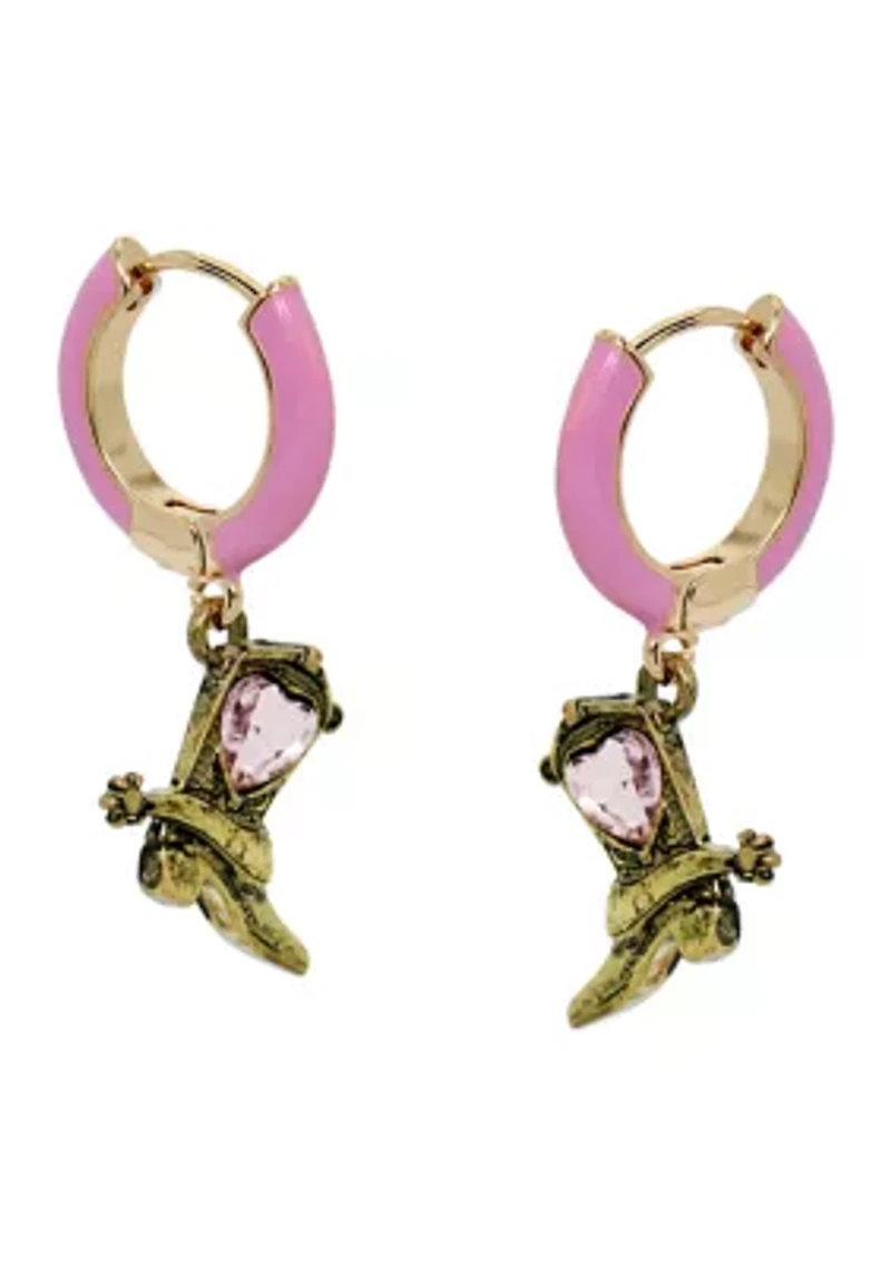 Cowboy Boot Huggie Earrings