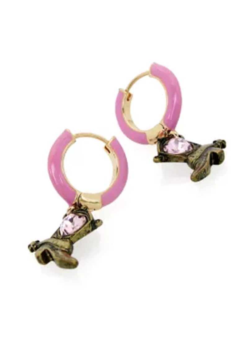 Cowboy Boot Huggie Earrings
