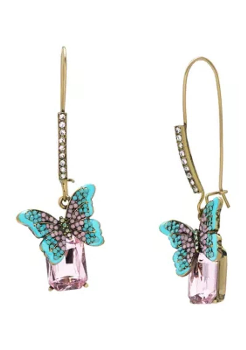 Boho Butterfly Gem Dangle Earrings