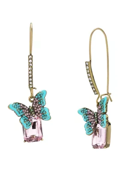 Boho Butterfly Gem Dangle Earrings