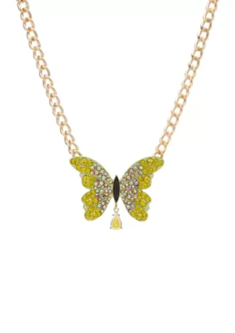 Butterfly Stone Pendant Necklace