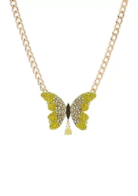 Butterfly Stone Pendant Necklace