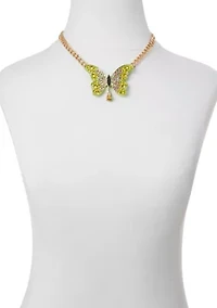 Butterfly Stone Pendant Necklace