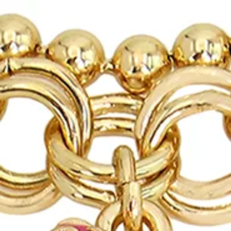 Skull Charm Beaded Stretch Bracelet