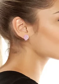 Pink Seashell Stud Earrings