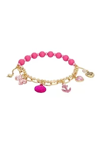 Seashell & Anchor Charm Stretch Bracelet