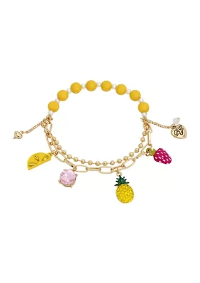 Pineapple Charm Stretch Bracelet