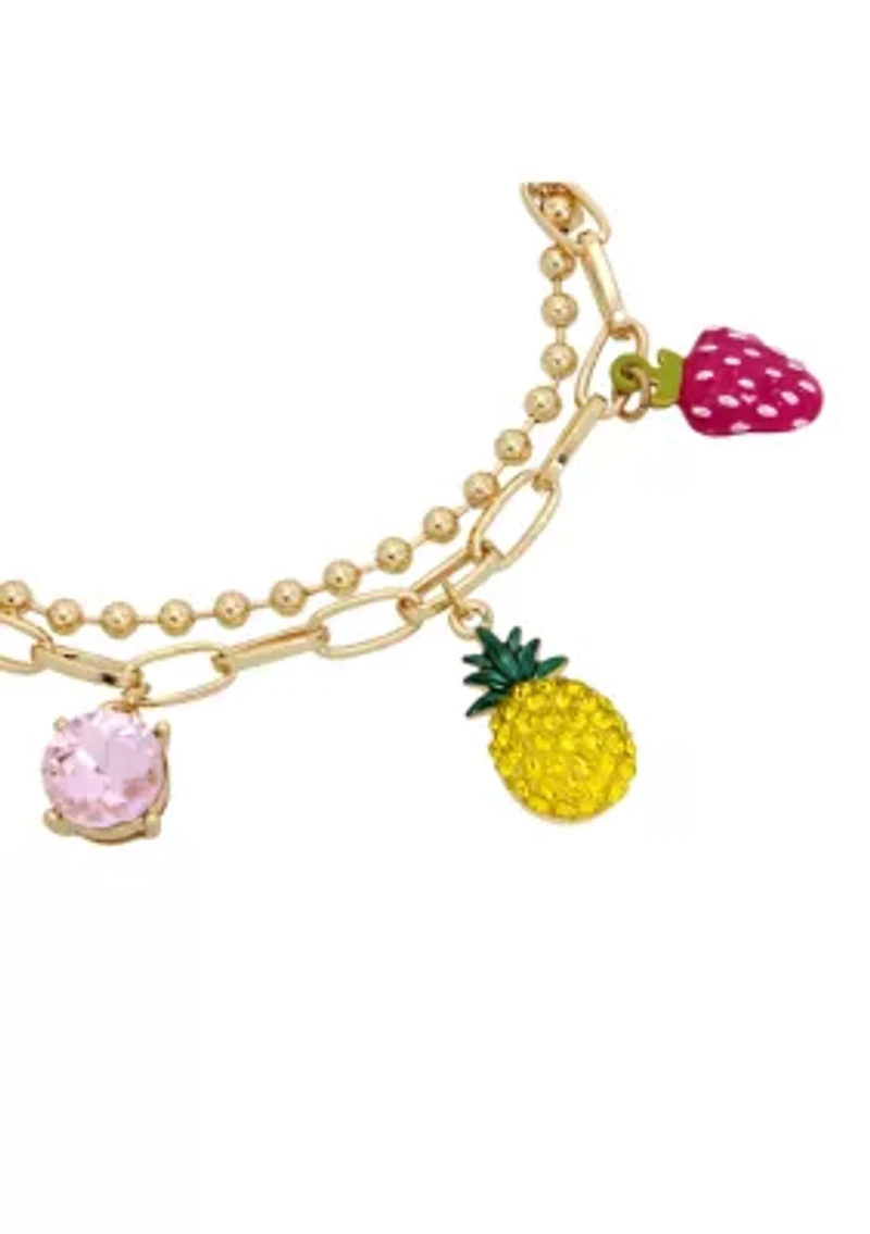 Pineapple Charm Stretch Bracelet