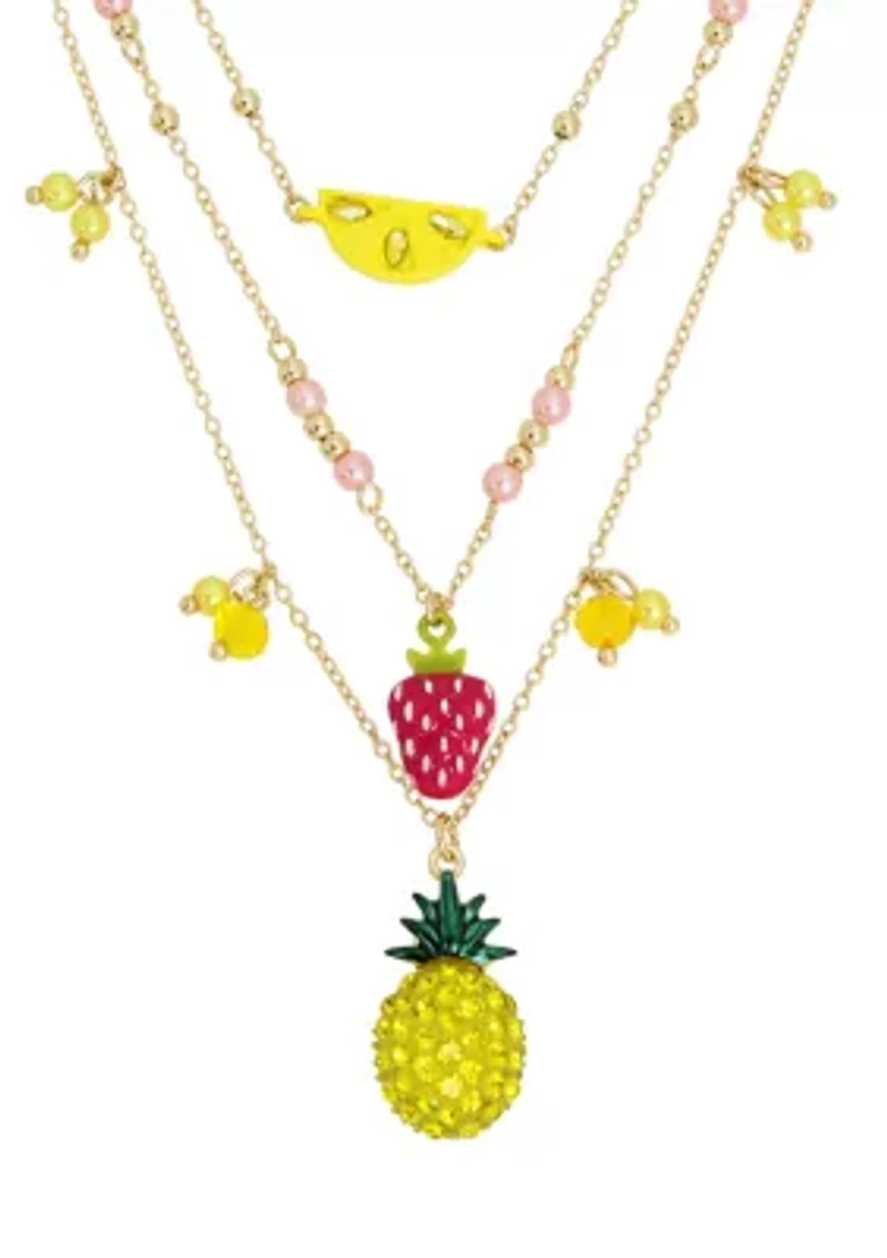 Fruit Charm Layered Necklace
