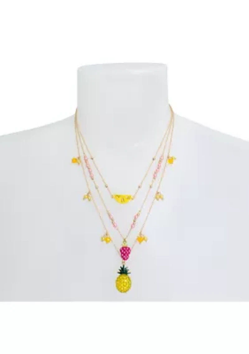 Fruit Charm Layered Necklace