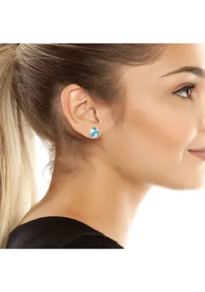 Beach Ball Stud and Hoop Duo Earrings Set