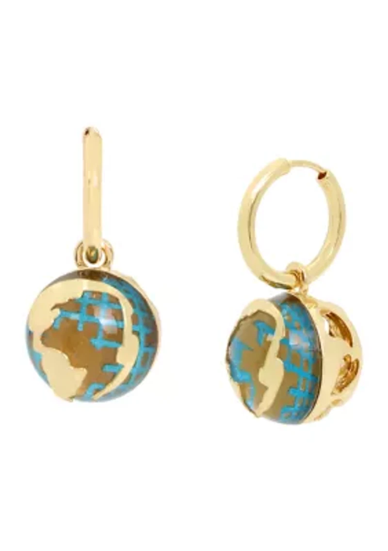 Globe Charm Huggie Earrings