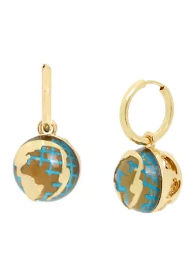 Globe Charm Huggie Earrings