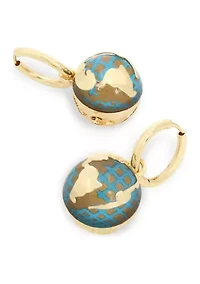 Globe Charm Huggie Earrings