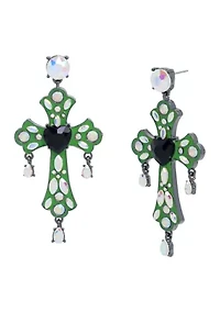 Cross Statement Drop Earrings