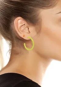 Flower Stud & Hoop Duo Earring Set