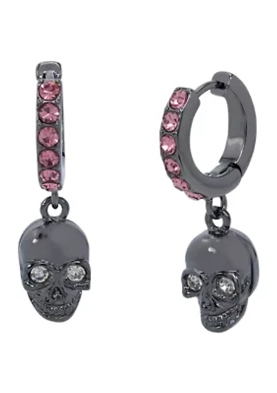 Skull Charm Huggie Earrings