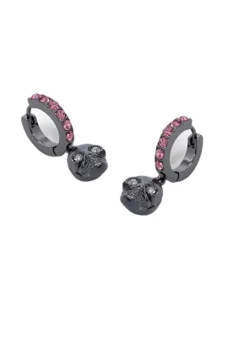 Skull Charm Huggie Earrings