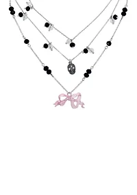 Bow & Skull Layered Illusion Necklace