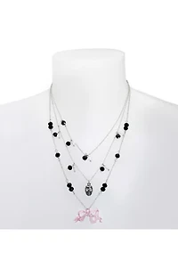 Bow & Skull Layered Illusion Necklace