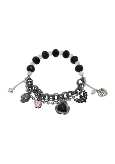 Skull Charm Stretch Bracelet