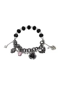 Skull Charm Stretch Bracelet