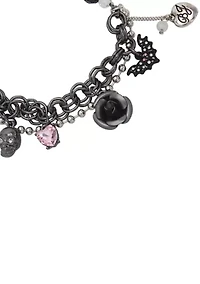 Skull Charm Stretch Bracelet