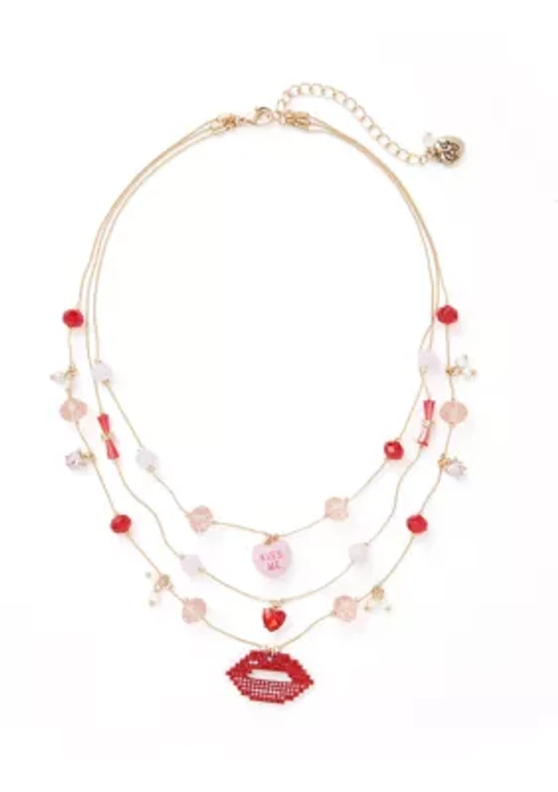 Sweetheart Lips Layered Necklace