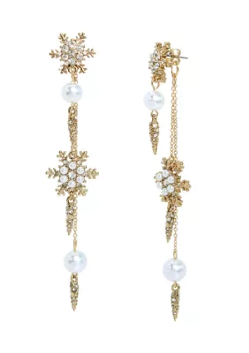 Snowflake Linear Jacket Earrings