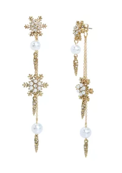 Snowflake Linear Jacket Earrings