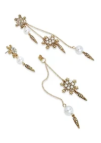 Snowflake Linear Jacket Earrings