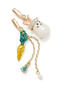 Pearl Critters Bunny & Carrot Mismatch Earrings