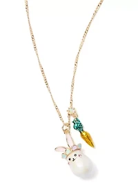 Pearl Critters Bunny Pendant Necklace
