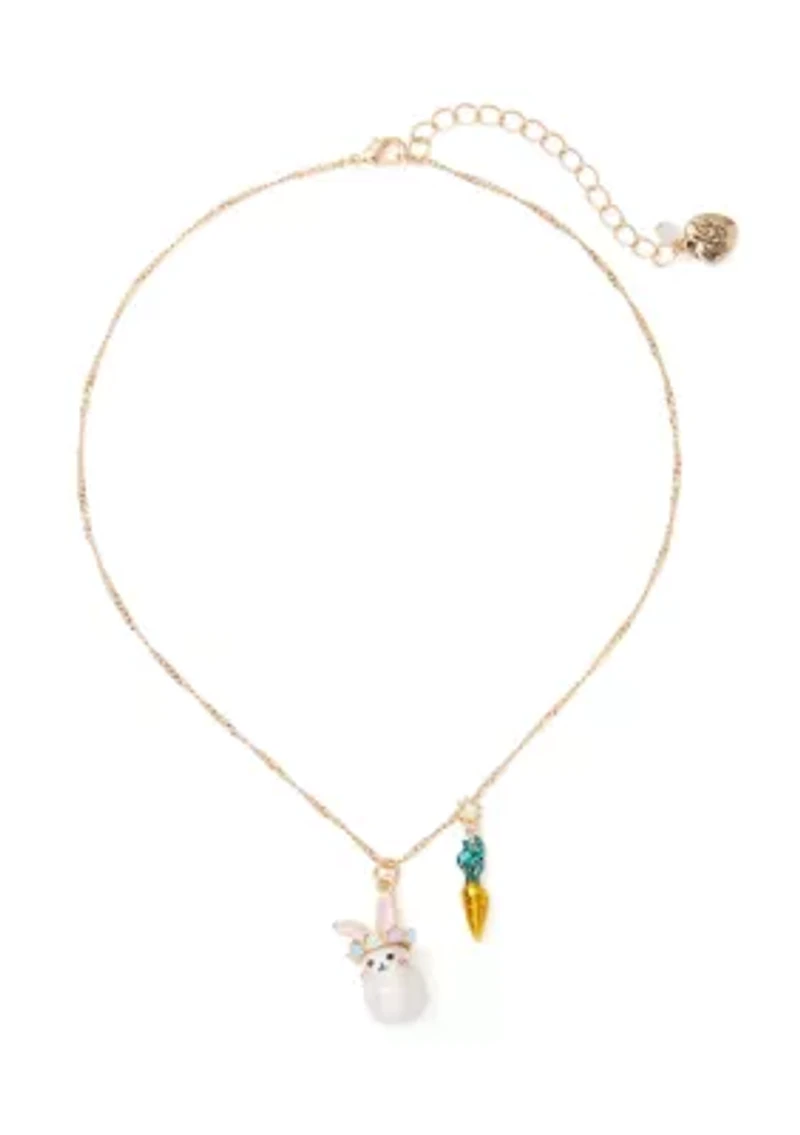 Pearl Critters Bunny Pendant Necklace