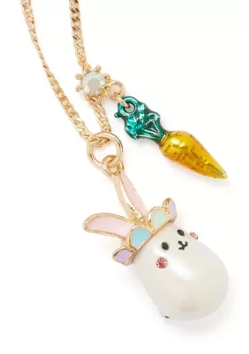 Pearl Critters Bunny Pendant Necklace