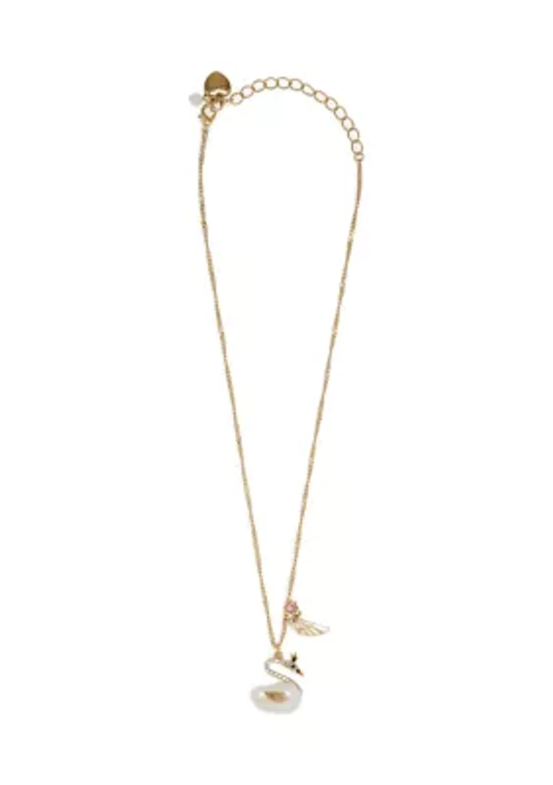 Pearl Critters Swan Pendant Necklace