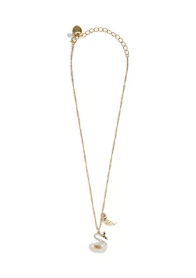 Pearl Critters Swan Pendant Necklace