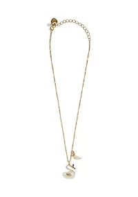 Pearl Critters Swan Pendant Necklace
