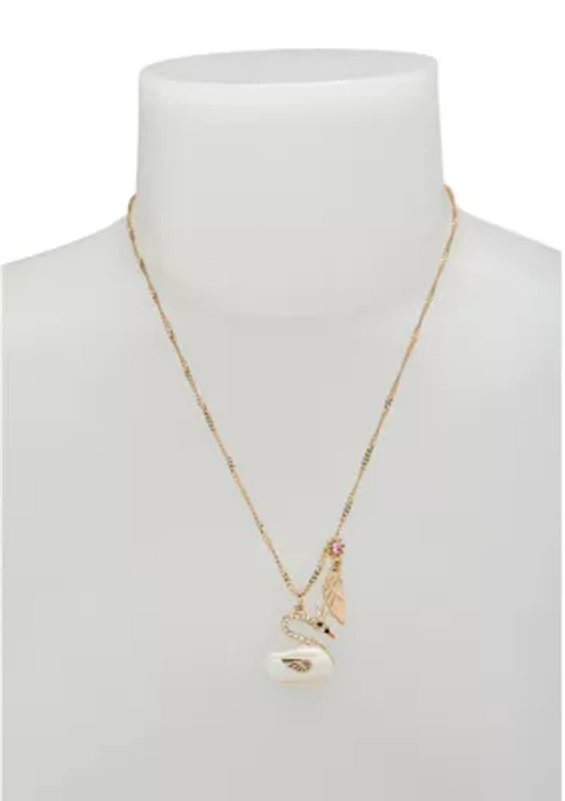 Pearl Critters Swan Pendant Necklace