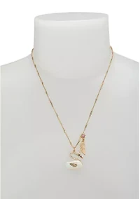 Pearl Critters Swan Pendant Necklace