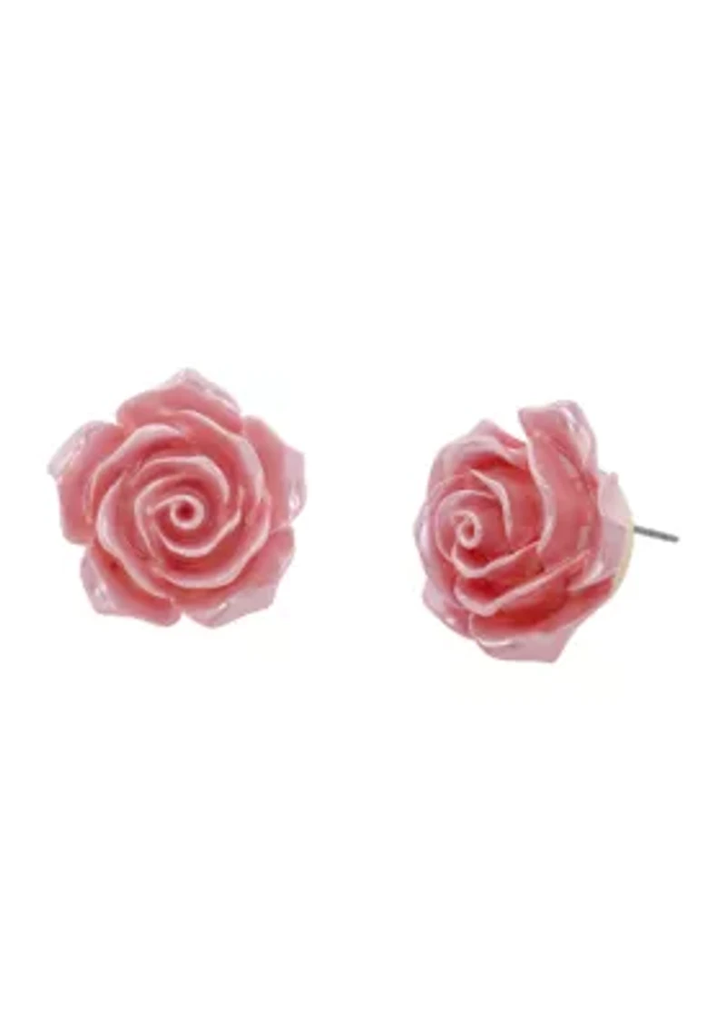 Sweetheart Rose Stud Earrings